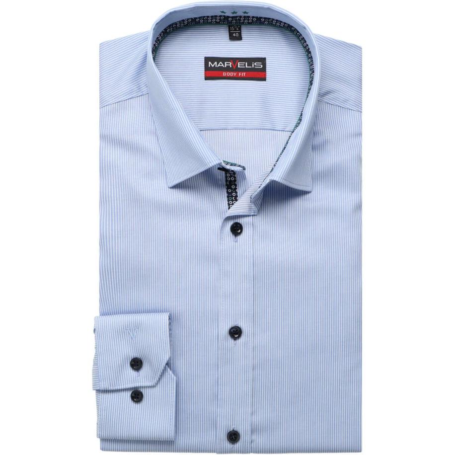 Marvelis Overhemd blauw, Gestreept Blauw