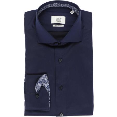 ETERNA 1863 Overhemd marine, Effen