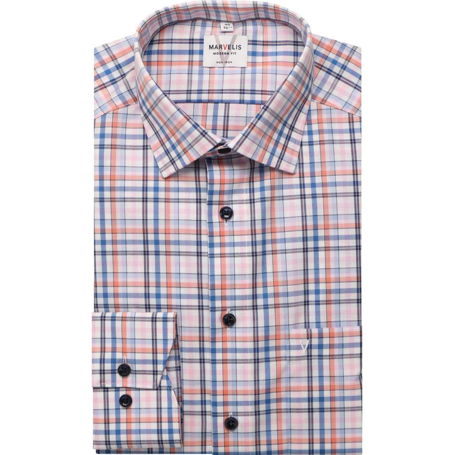 Marvelis Overhemd zalm, Ruit Roze