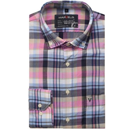 Marvelis Casual Overhemd roos, Ruit