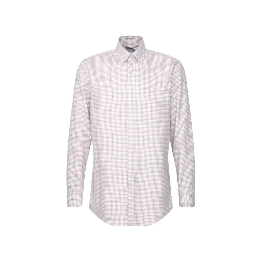 SEIDENSTICKER Zakelijk overhemd SMART FLANNELS beige / rood Bruin