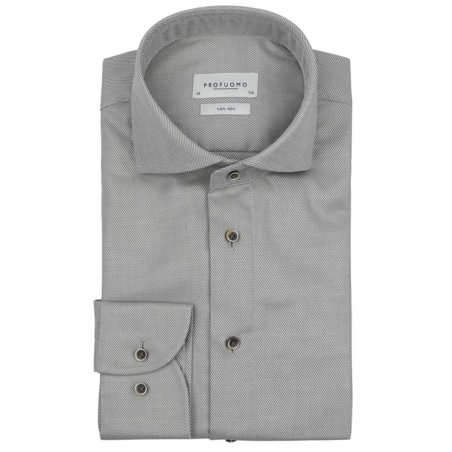 Profuomo Twill Overhemd Groen Groen