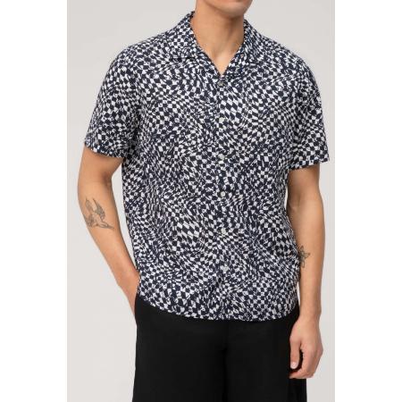 OLYMP Casual Overhemd Korte mouw marine