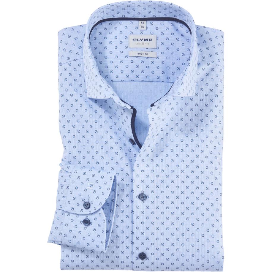 OLYMP Level Five Overhemd blauw, Motief Blauw