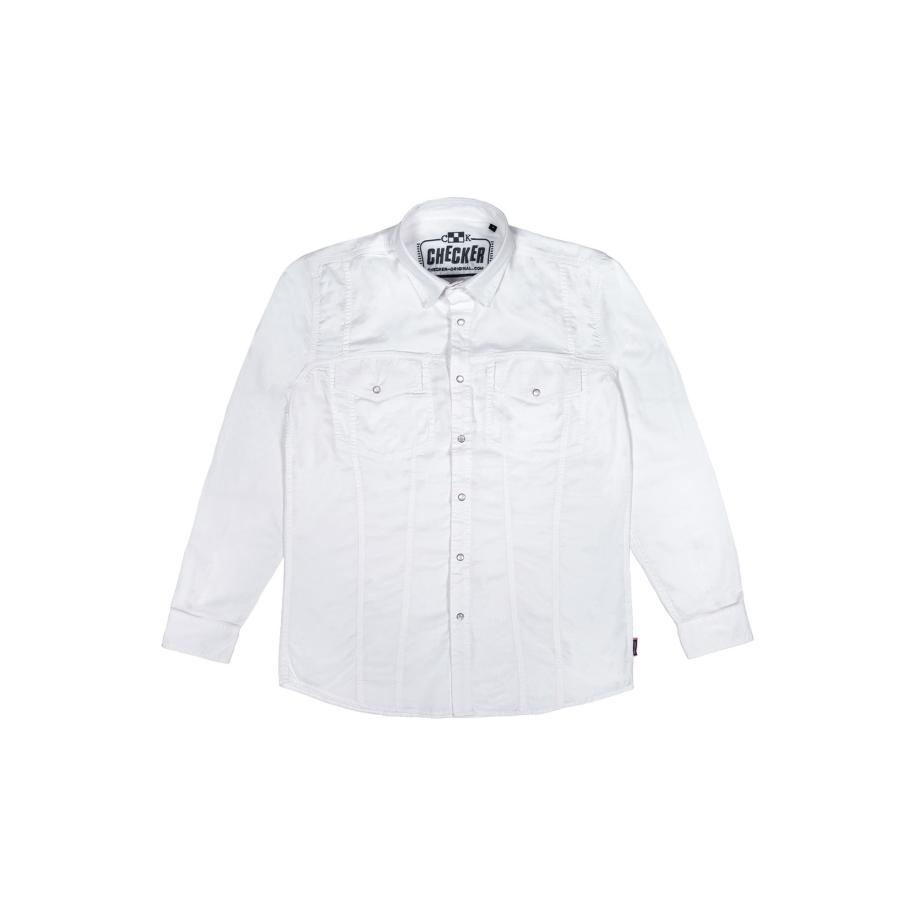 Checker Checker Overhemd Dynasty Denim wit -