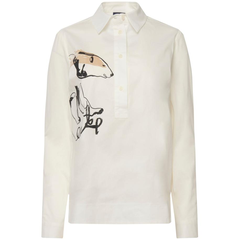 LAURASØN LAURASØN Blouse beige / zwart / wit -