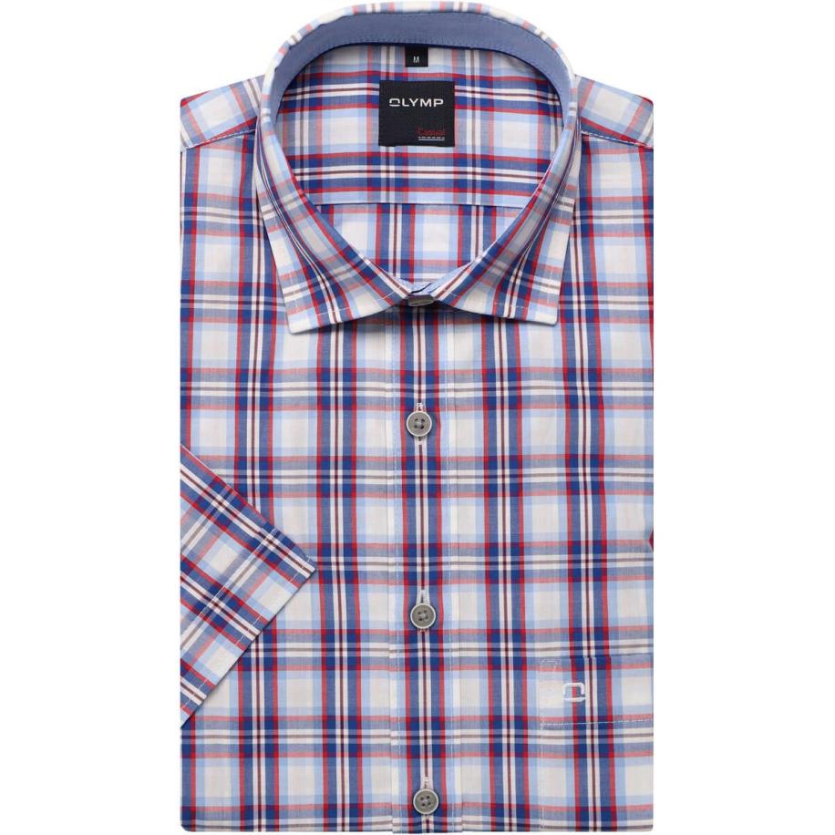 OLYMP Casual Overhemd Korte mouw marine Blauw