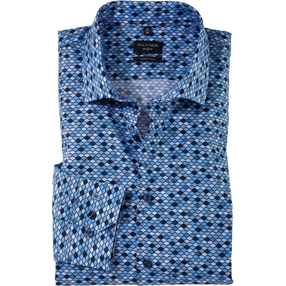 OLYMP No. Six Overhemd ML6 (vanaf 68 CM) rook blauw Blauw