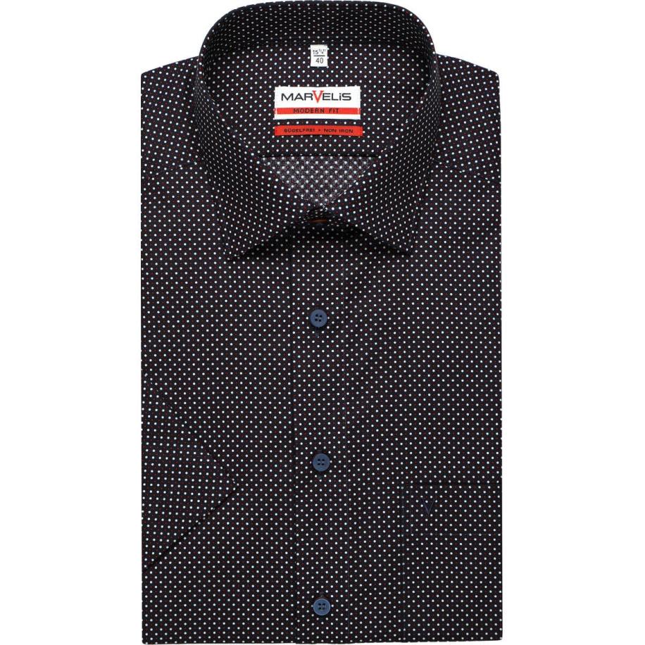 Marvelis Overhemd Korte mouw marine/rood/wit Multicolor