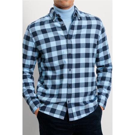 OLYMP Casual Overhemd blauw, Ruit