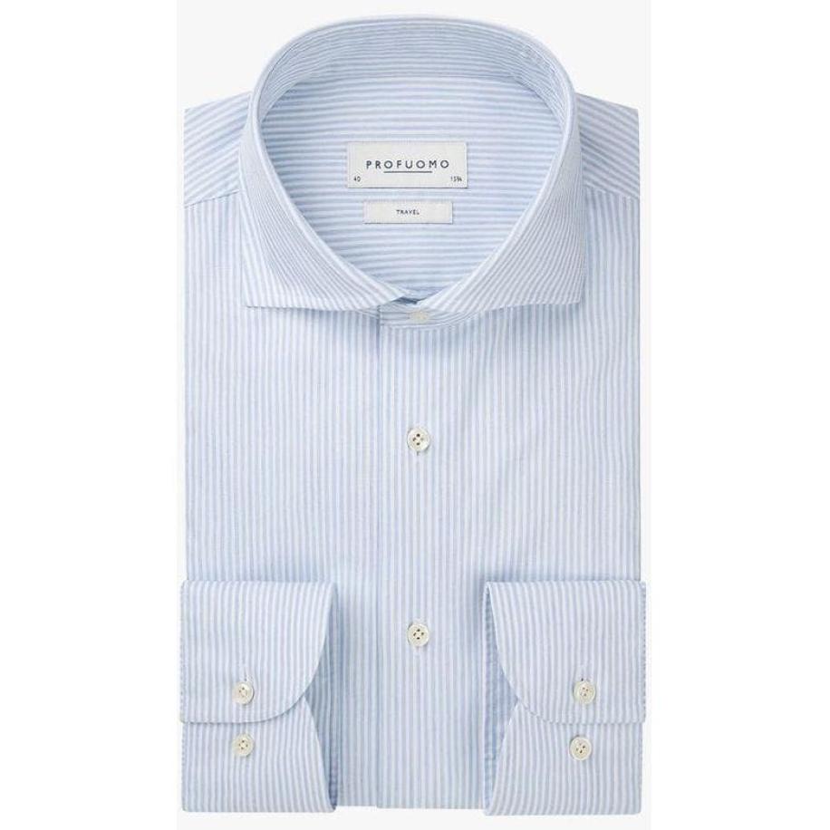 Profuomo Overhemd blauw, Gestreept Blauw