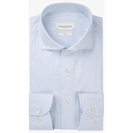 Profuomo Overhemd blauw, Gestreept