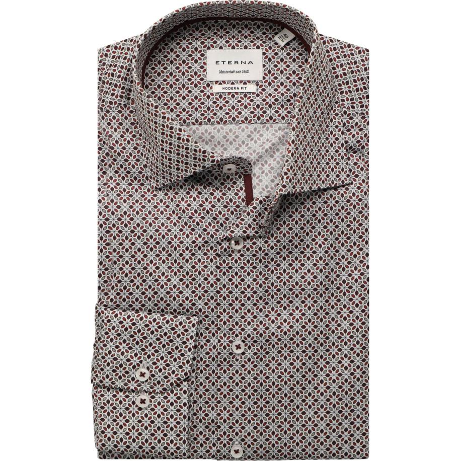 ETERNA Overhemd donkerrood, Bedrukt Rood
