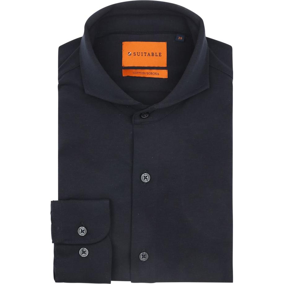 Suitable Sorona Overhemd Navy Blauw
