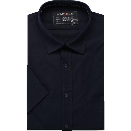 Marvelis Casual Overhemd Korte mouw marine