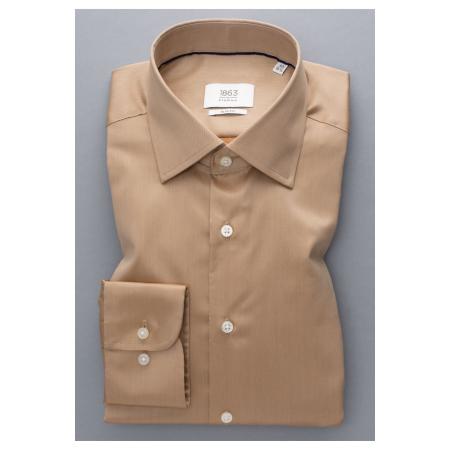 ETERNA 1863 Overhemd bruin, Effen