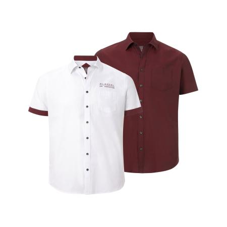 jan vanderstorm Jan Vanderstorm Overhemd Evin bourgogne / wit