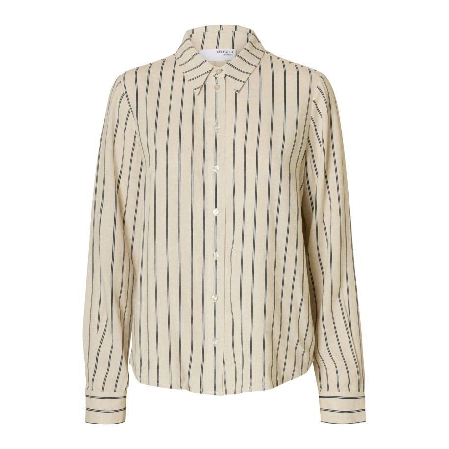Selected SELECTED Blouse SLFVIVA beige / zwart -
