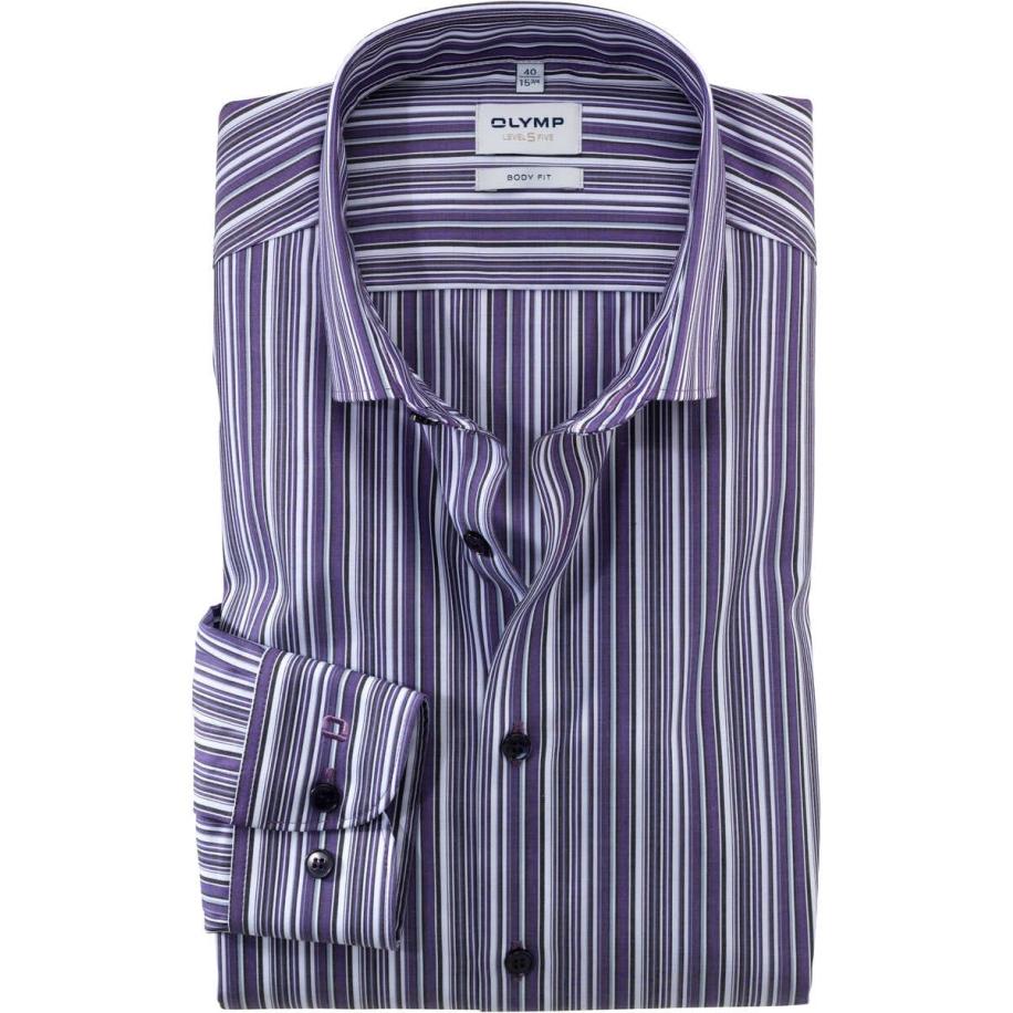 OLYMP Level Five Overhemd altviool, Gestreept Multicolor