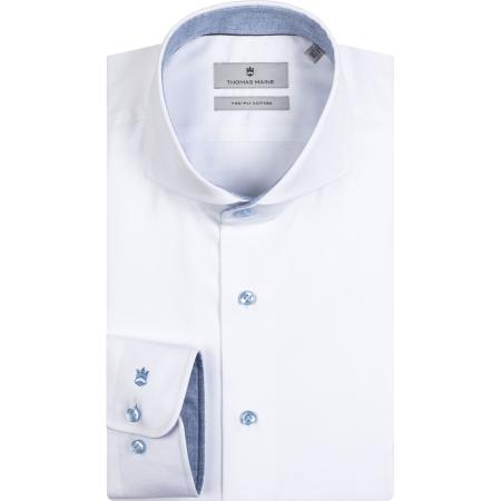 Thomas Maine Overhemd wit, Effen