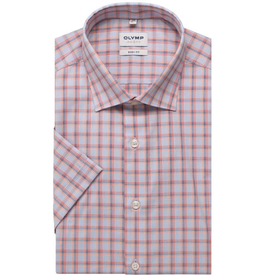 OLYMP Level Five Overhemd Korte mouw zalm Roze