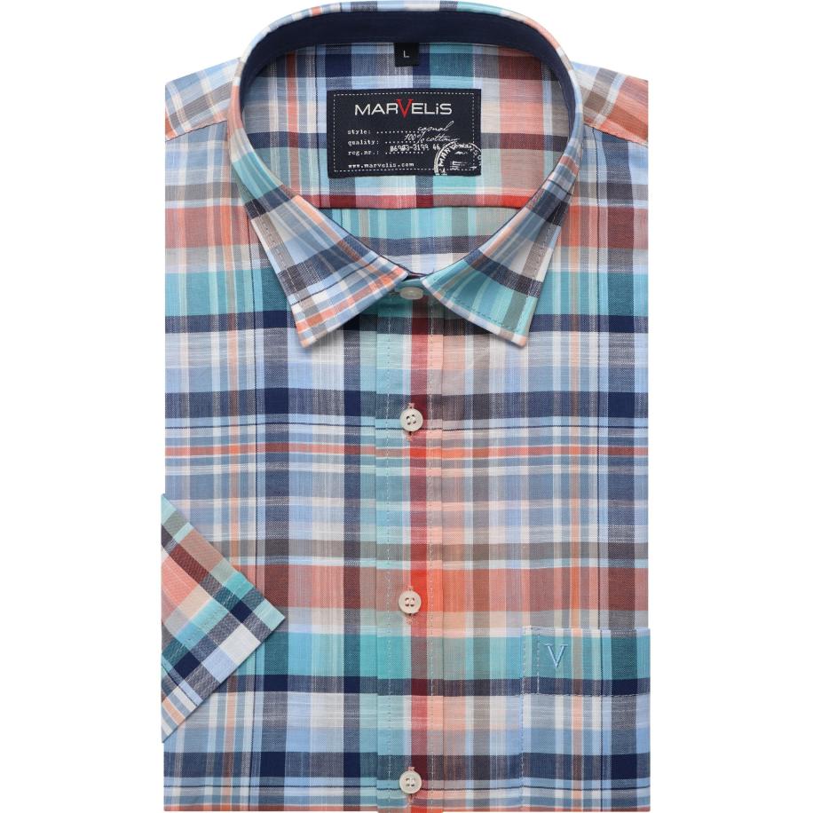 Marvelis Casual Overhemd Korte mouw oranje Oranje