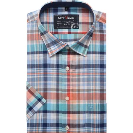 Marvelis Casual Overhemd Korte mouw oranje