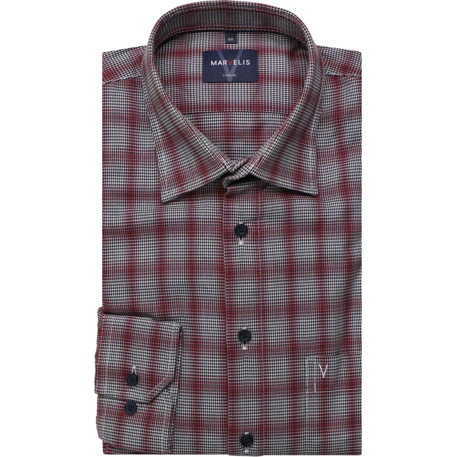 Marvelis Casual Overhemd rood, Motief Rood