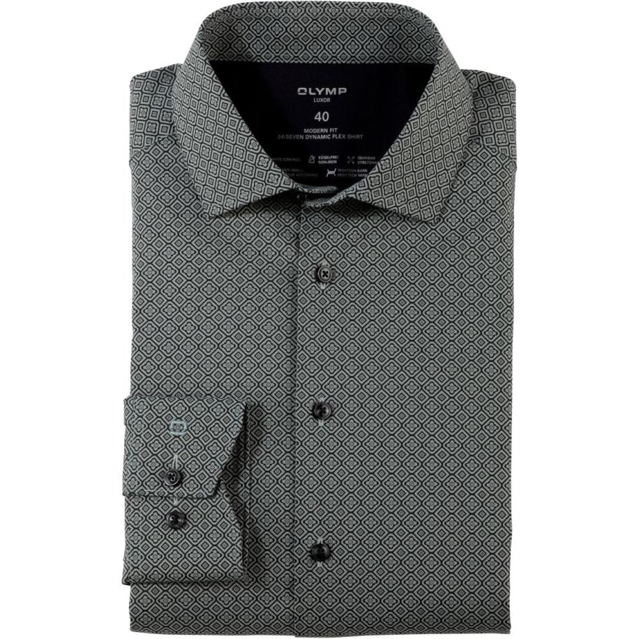 OLYMP Luxor 24/Seven Overhemd stopverf, Bedrukt Multicolor