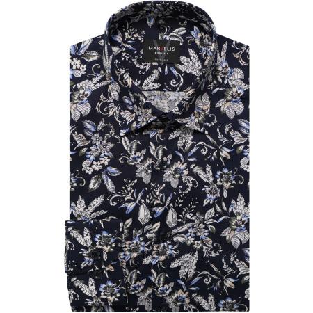 Marvelis Overhemd marine, Bedrukt