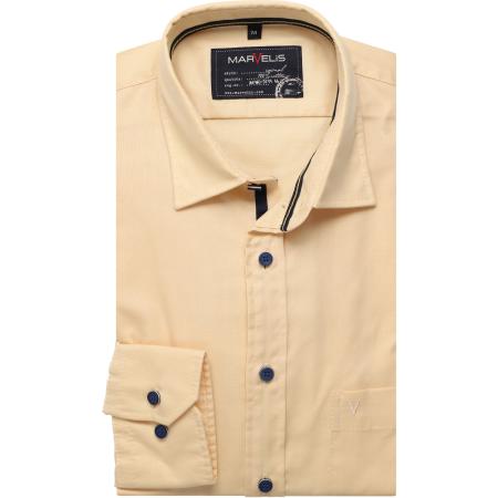 Marvelis Casual Overhemd lichtgeel, Effen