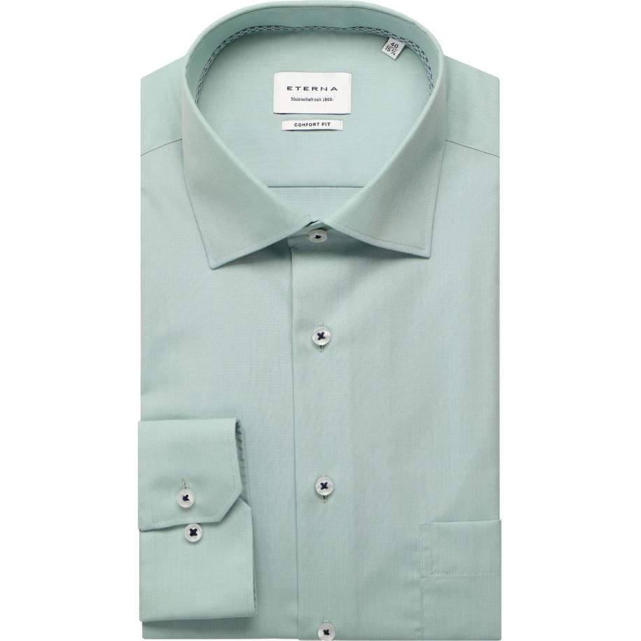 ETERNA Overhemd lichtgroen, Effen Groen