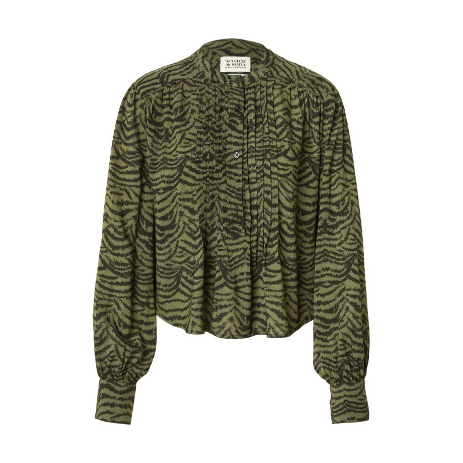 Scotch & Soda SCOTCH & SODA Blouse donkerbruin / olijfgroen -