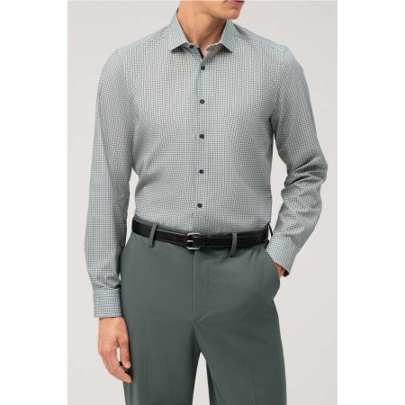 OLYMP Level Five Overhemd blauw/groen, Motief