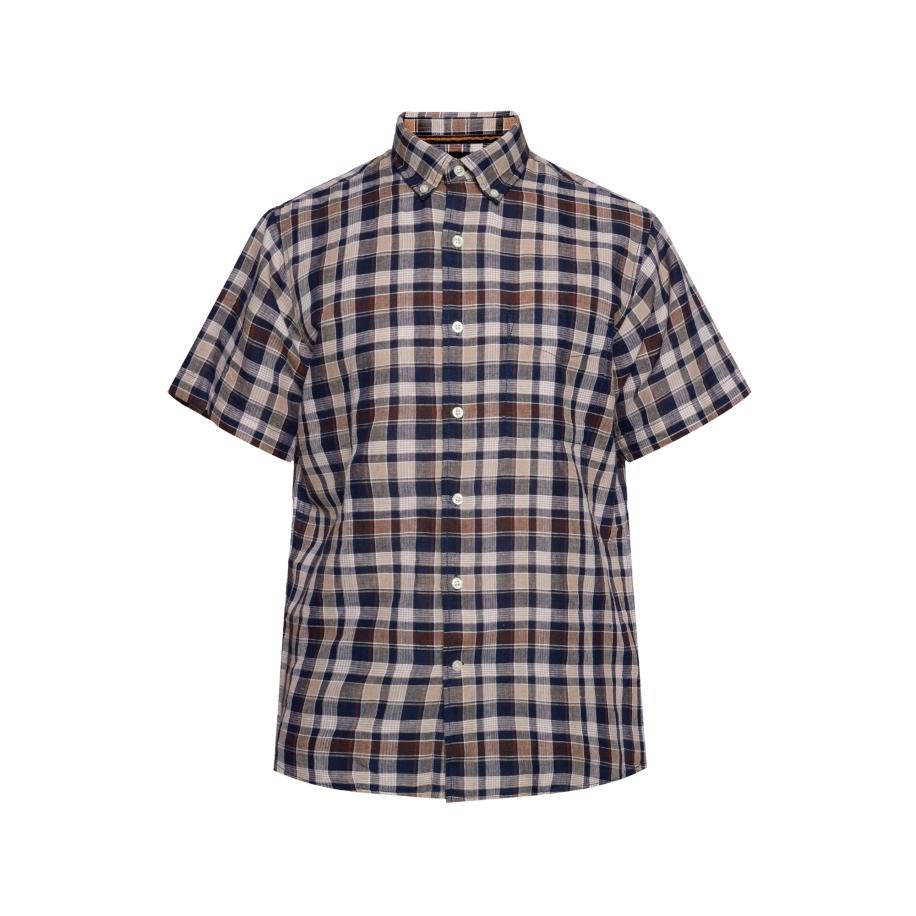 Signal Overhemd Hugin navy / donkerbruin / donkergrijs / wit Blauw