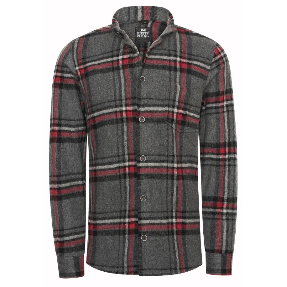 Rusty Neal Rusty Neal Overhemd grijs / zwart -