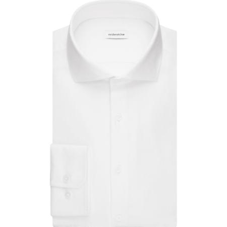 Seidensticker Flanellen Overhemd wit, Gestructureerd