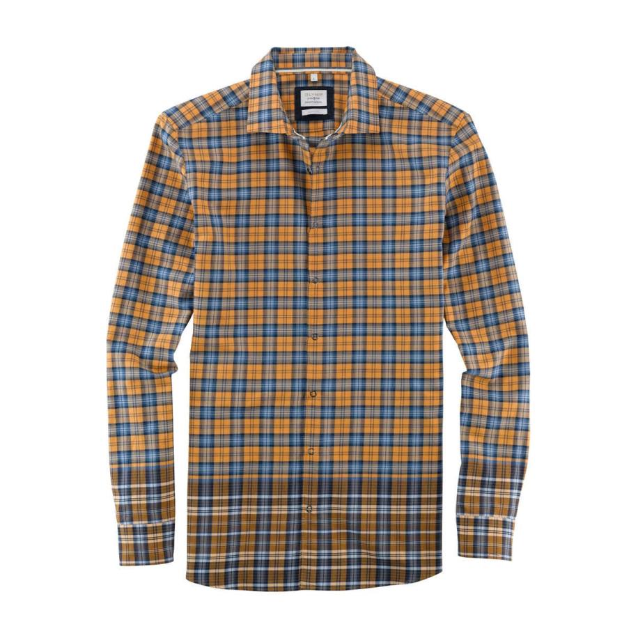 OLYMP Level Five Smart Casual Overhemd geel, Ruit Geel