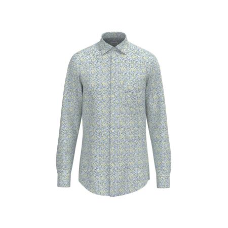 Seidensticker SEIDENSTICKER Zakelijk overhemd beige / royal blue/koningsblauw / citroen