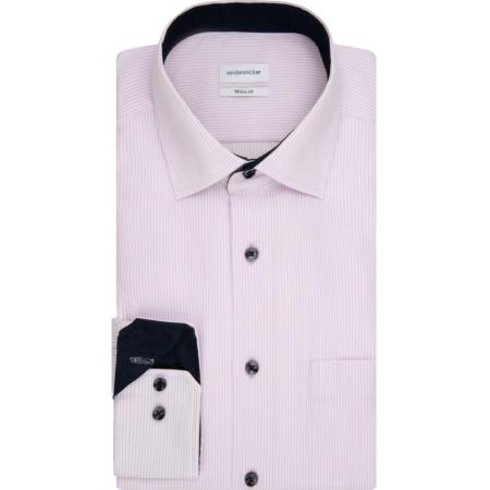 Seidensticker Overhemd lila, Gestreept