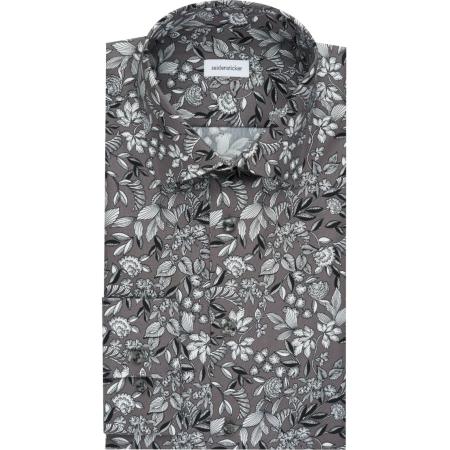 Seidensticker Overhemd grijs, Bedrukt