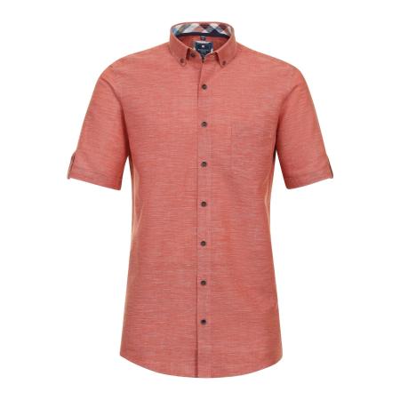 Redmond Casual Linnen Overhemd terra, Effen