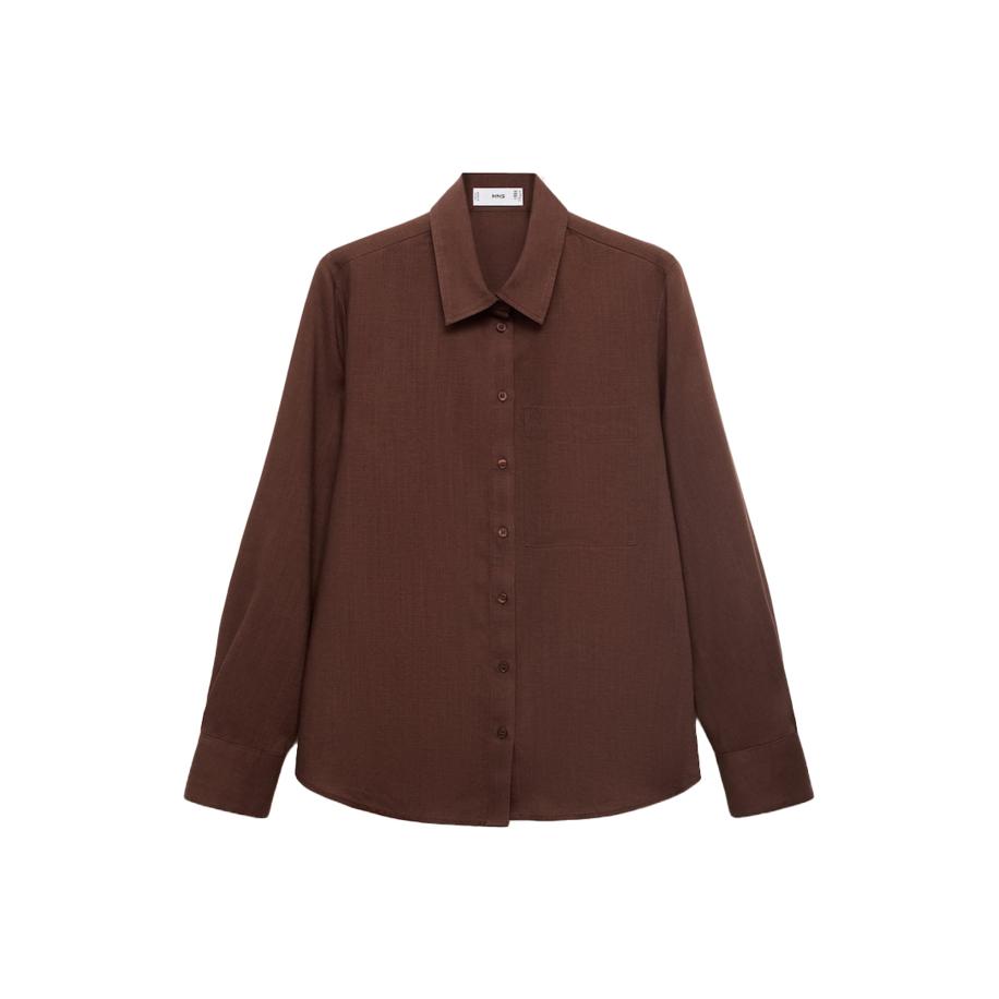 Mango MANGO Blouse LINO bruin -