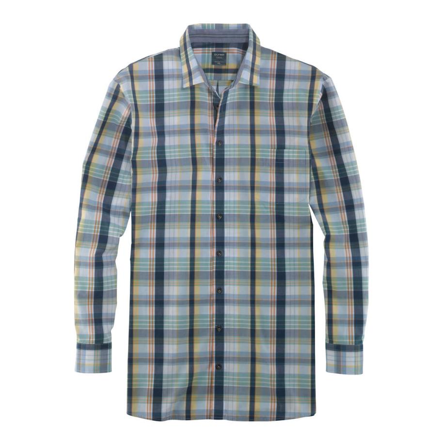 OLYMP Casual Overhemd oranje, Ruit Oranje