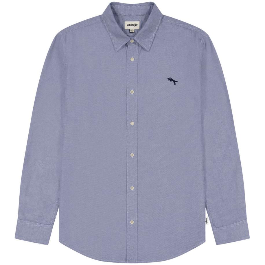 Wrangler WRANGLER Overhemd LS SHIRT blauw gemêleerd -
