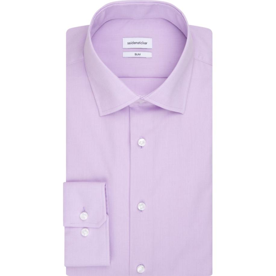 Seidensticker Overhemd paars, Effen Paars