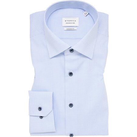 ETERNA Overhemd middenblauw, Ruit