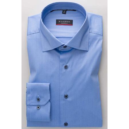 ETERNA Performance Overhemd blauw, Effen