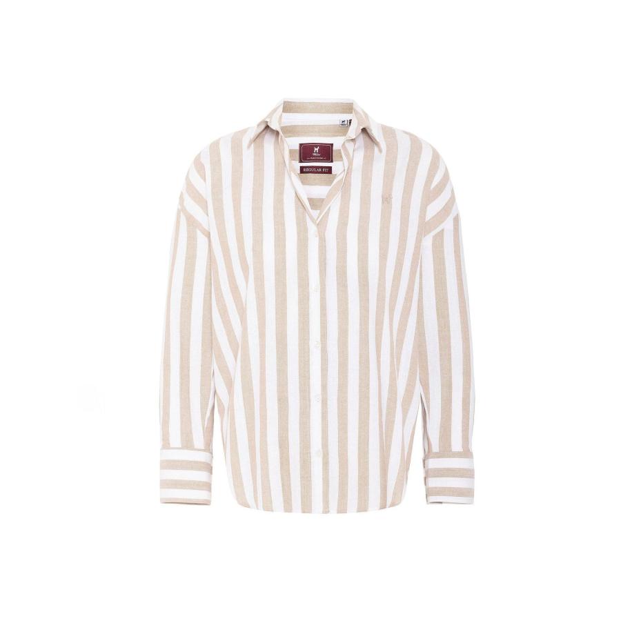 Williot Williot Blouse camel / wit -