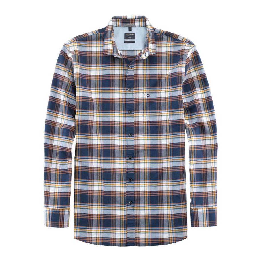 OLYMP Casual Overhemd blauw, Ruit Blauw